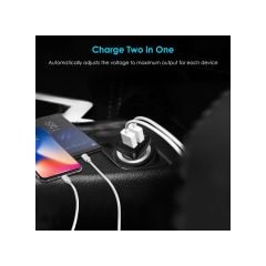 Choetech 36W Çift USB Çıkışlı Quickcharge 3.0 Araç Şarj Cihazı - C0051-V5 - Siyah