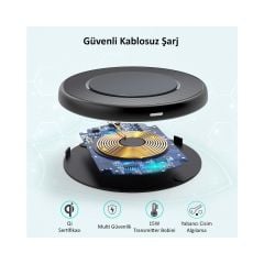 Choetech Hızlı Kablosuz Şarj Cihazı 15W T527-F