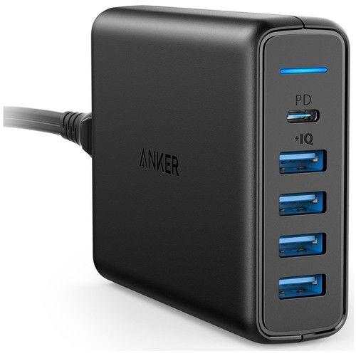 Anker Premium 60W PowerPort Speed 5 PD Hızlı Şarj Aleti Siyah
