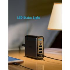 Anker Premium 60W PowerPort Speed 5 PD Hızlı Şarj Aleti Siyah