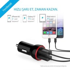 Anker PowerDrive 2 24W 4.8 Amper Araç Şarj Cihazı