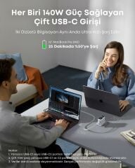 Anker 140W Laptop Şarj Cihazı + USBC Kablo - B2697