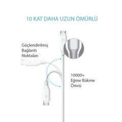 ANKER PowerLine Micro USB Şarj/ Data Kablosu 1.8 Metre - Beyaz