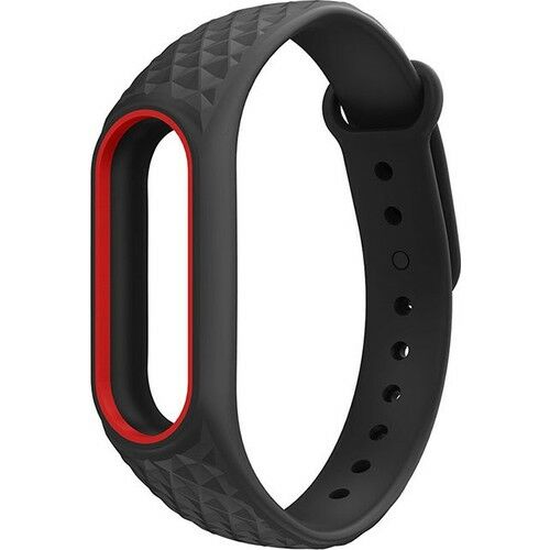 Xiaomi Mi Band 2 Akıllı Bileklik Kordonu Aura Siyah - Kırmızı