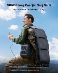 Anker SOLIX C300X AC Taşınabilir Güç Kaynağı + PS60 Taşınabilir Güneş Jeneratörü