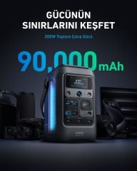 Anker SOLIX C300X DC Taşınabilir Güç Kaynağı + PS60 Taşınabilir Güneş Jeneratörü
