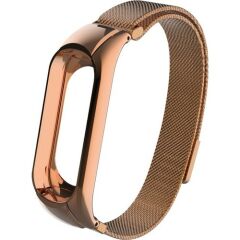 Fonemax Xiaomi Mi Band 3 Akıllı Bileklik Metal Kayış Kordon - Rose Gold