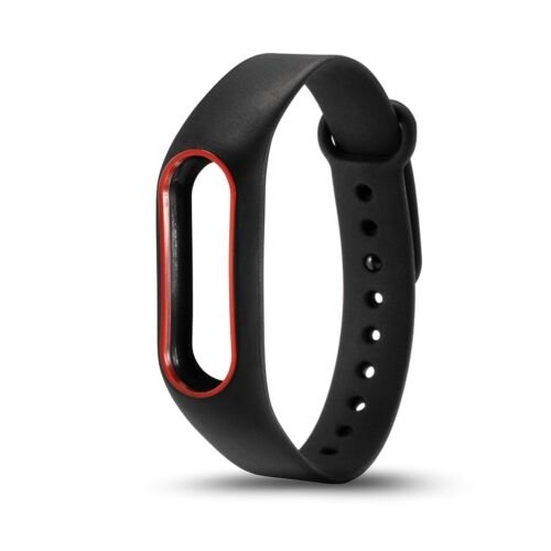 Xiaomi Mi Band 2 Akıllı Bileklik Kordonu Siyah -Kırmızı Çerçeveli