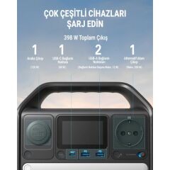 Anker PowerHouse 521 Portatif Power Station 256Wh 200W Ev Karavan ve Dış Mekan Kullanımı İçin LiFePO4 Pilli Jeneratör - A1720 (Anker Türkiye Garantili)