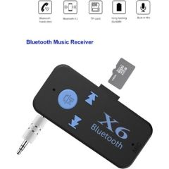 Case 4U Bluetooth Müzik Alıcısı 3.5 mm Aux Adaptör Araç Kiti 3in1 - Cyber AN-6999 X6