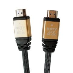 Case 4U Premium 4K HDMI 2.0 Kablo - 60 HZ - Naylon Örgülü - Altın Uçlu - 3 Metre
