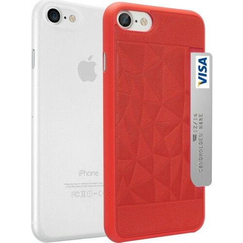 Ozaki O!coat Jelly Kart Yuvalı Apple iPhone 7-8 Silikon Kılıf Kırmızı