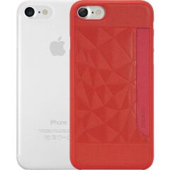 Ozaki O!coat Jelly Kart Yuvalı Apple iPhone 7-8 Silikon Kılıf Kırmızı