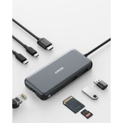 Anker PowerExpand 555 USB C HUB 8in1 100W PowerDelivery HDMI SD Kart 10GBPS Ethernet - A8383 (Anker Türkiye Garantili)