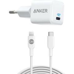 Anker Powerport Iıı Nano 20W Usb-C Güç Adaptörü + C4U Lightning To Type-C Apple iPhone Data ve Şarj Kablosu - iPhone Hızlı Şarj Cihazı Seti