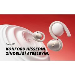 Anker Soundcore Sport X10 TWS Bluetooth 5.2 Kablosuz Kancalı Spor Kulaklık - IPX7 Suya Dayanıklı - Beyaz - A3961