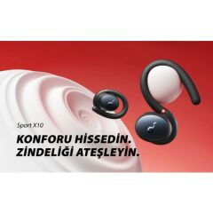Anker Soundcore Sport X10 TWS Bluetooth 5.2 Kablosuz Kancalı Spor Kulaklık - IPX7 Suya Dayanıklı - Siyah - A3961