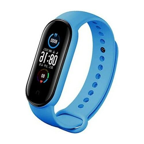 Case 4U Xiaomi Mi Band 6 / Mi Band 5 Akıllı Bileklik Kordonu Silikon Mavi