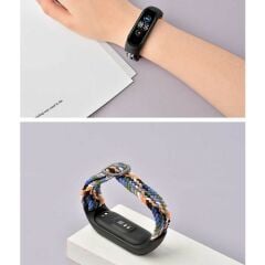 Case 4U Xiaomi Mi Band 6 / Mi Band 5 / Mi Band 4 / Mi Band 3 Akıllı Bileklik Hasır Örgü Suya Dayanıklı Kordon Kayış KRD-49 - Renkli