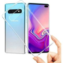 Case 4U Samsung Galaxy S10 Plus Uyumlu Kılıf Süper Silikon Arka Kapak Şeffaf