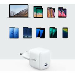 Anker Atom PowerPort PD 1 Type-C 30W Ultra Küçük Power Delivery USB-C Hızlı Şarj Aleti (Telefon-Laptop-Tablet tüm cihazlarla uyumlu) - A2017