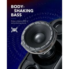 Anker Rave Mini 80W Kablosuz Bluetooth Hoparlör - IPX7 - TWS Party Speaker - Ses Bombası