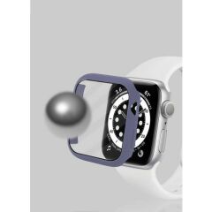 Case 4U Apple Watch Uyumlu 7 Cam Ekran Koruyucu Çerçeveli Kenar Full Koruma Gard 01 45mm