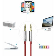 Anker 3.5mm Aux Ses Kablosu 1.2 mt - Kırmızı - A7123