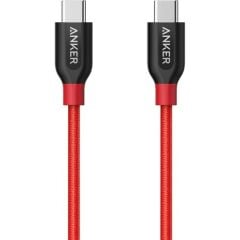 Anker Powerline+ USB-C to USB-C Şarj/Data Kablosu 0.9 Metre - Kırmızı - Taşıma Çantalı  - A8187