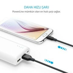 Anker PowerLine Micro USB Şarj/ Data Kablosu 1.8 Metre - Mavi - A8133
