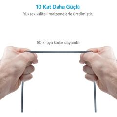 Anker Powerline+ Micro USB Örgülü Şarj/Data Kablosu 0.9 Metre - Gri -A8142