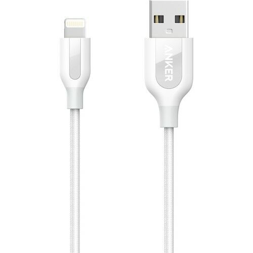 Anker PowerLine+ Lightning 0.9 Metre Örgülü Apple Lisanslı iPhone iPad Kablo - Beyaz - Taşıma Çantalı - A8121