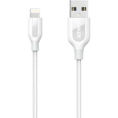 Anker PowerLine+ Lightning 0.9 Metre Örgülü Apple Lisanslı iPhone iPad Kablo - Beyaz - Taşıma Çantalı - A8121