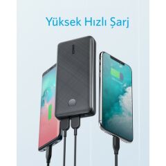 Anker PowerCore Select 20000 mAh Taşınabilir Hızlı Şarj Cihazı - PowerIQ 2.0 18W Çift Çıkışlı Powerbank - Siyah - A1363