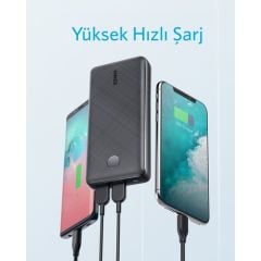 Anker PowerCore Select 20000 mAh Taşınabilir Hızlı Şarj Cihazı - PowerIQ 2.0 18W Çift Çıkışlı Powerbank - Siyah - A1363