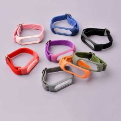 Case 4U Xiaomi Mi Band 6 / Mi Band 5 / Mi Band 4 / Mi Band 3 Akıllı Bileklik Hasır Örgü Suya Dayanıklı Kordon Kayış KRD-49 - Renkli