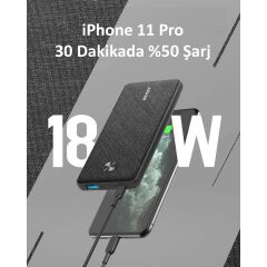 Anker PowerCore III Sense 10000 mAh Taşınabilir Şarj Cihazı - USB-C 18W PD Powerbank - Siyah