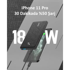 Anker PowerCore III Sense 10000 mAh Taşınabilir Şarj Cihazı - USB-C 18W PD Powerbank - Siyah