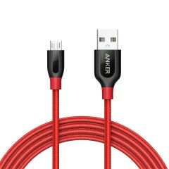 Anker Powerline+ Micro USB Örgülü Şarj/Data Kablosu 1.8 Metre - Kırmızı - A8143