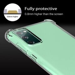 Case 4U Samsung Galaxy S20 FE Uyumlu Kılıf Darbe Emici Nitro Anti Shock Arka Kapak Şeffaf