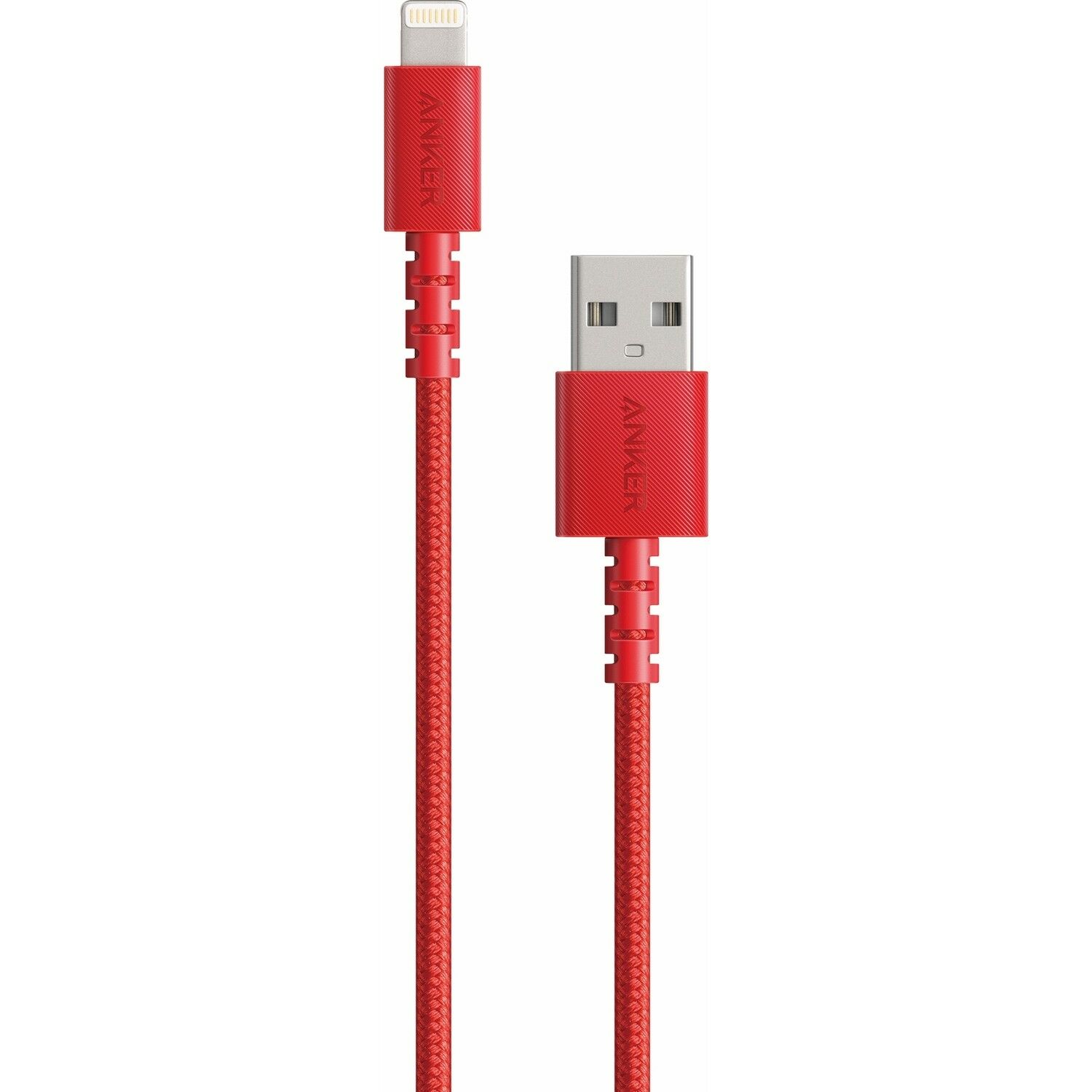 Anker PowerLine Select+ Apple Lightning 0.9m Naylon USB Kablo - Kırmızı - MFI Lisanslı