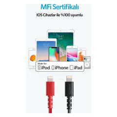 Anker PowerLine Select+ Apple Lightning 0.9m Naylon USB Kablo - Siyah - MFI Lisanslı