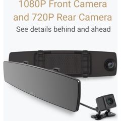 Xiaomi Yi Aynalı Araç Kamerası - Ön ve Arka Kamera - 1080P - 138° Görüş Açısı - Wifi - Darbe Anı Acil Kayıt