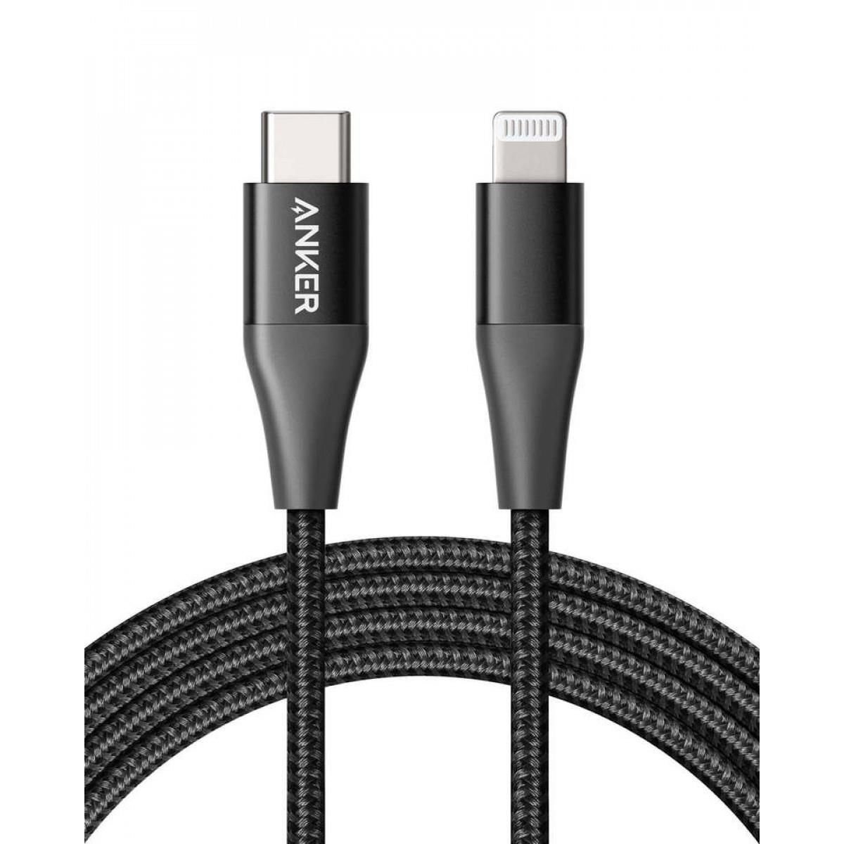 Anker PowerLine+ II USB-C To iPhone Lightning 1.8m Şarj Kablosu Siyah A8653