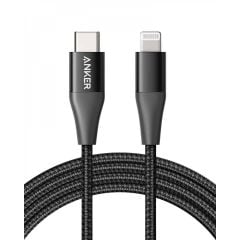 Anker PowerLine+ II USB-C To iPhone Lightning 1.8m Şarj Kablosu Siyah A8653