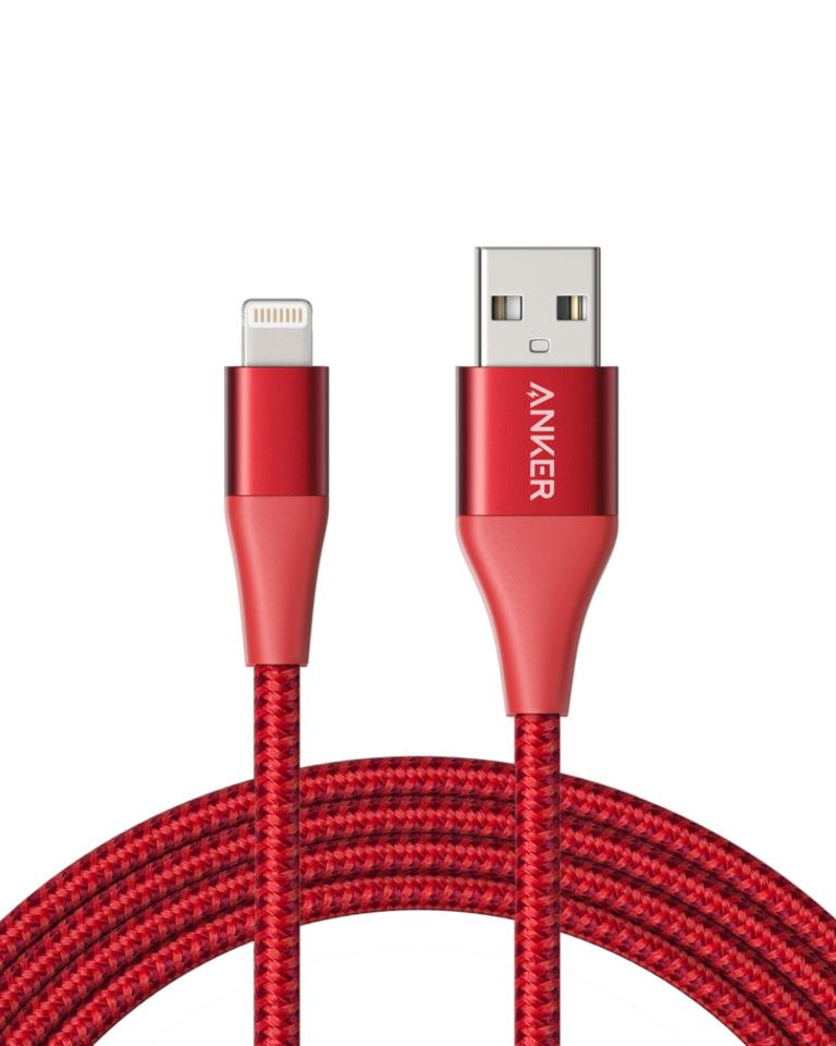 Anker PowerLine+ II Apple Lightning 1.8m Şarj Kablosu - Kırmızı A8453