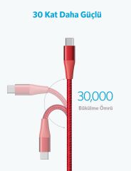 Anker PowerLine+ II  Type-C 1.8m Şarj Kablosu Kırmızı A8463