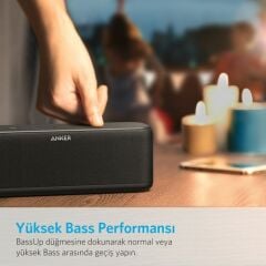 Anker SoundCore Boost 20W  Kablosuz Bluetooth Hoparlör BassUp-12 Saat Çalma Süresi - Siyah - A3145011-ONP