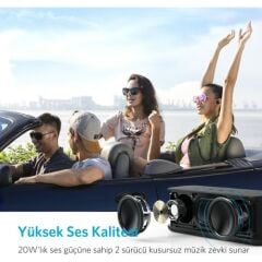 Anker SoundCore Boost 20W  Kablosuz Bluetooth Hoparlör BassUp-12 Saat Çalma Süresi - Siyah - A3145011-ONP