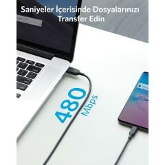 Anker PowerLine III C to C Kablo Siyah 0.9m A8852